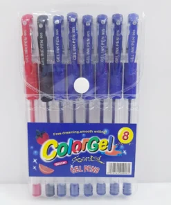 ปากกาเจลน้ำเงินดำแดง 8 ด้าม