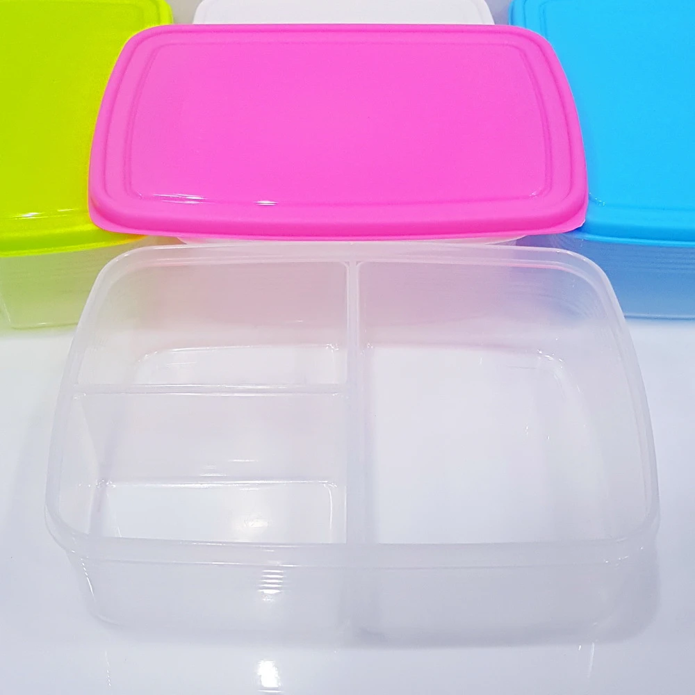 1005 กล่องเก็บอาหาร 3 ช่อง 15.5x21x5.5 cm. (4 โหลๆ ละ 210)