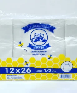 ถุงหมีฟ้า 12x26 น้ำหนัก 1/2 kg. (10 ห่อๆ ละ 36) (กระสอบละ 60 ห่อ 32 บาท)