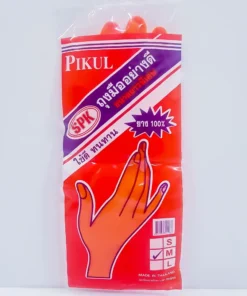 ถุงมือยางสีส้ม ยาว SPK เบอร์ M