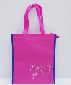 กระเป๋าผ้า 600D ทรงตั้งมีซิปกุ้นขอบ 29x34 ซม.