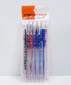 OG38 ปากกาลูกลื่นสีน้ำเงิน 3 แท่ง+สีดำ 1 แท่ง+สีแดง 1 แท่ง PENCOM
