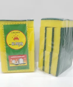 3005 ใยขัดติดฟองน้ำตรามงกุฎ แพ็ค 7 ชิ้น