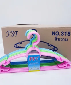 318 ไม้แขวนเสื้อสีหวาน แพ็ค 5 ชิ้น (24 แพ็ค/กล่อง) (4 กล่อง/มัด)