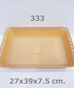 333/1 ตะแกรงหวายเหลี่ยมใหญ่ สีครีม 27x39x7.5 cm. BIGONE (ห่อละ 6 โหล)