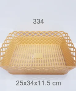 334/1 ตะแกรงเหลี่ยมเล็ก สีครีม 25x34x11.5 cm. BIGONE (ห่อละ 12 โหล)