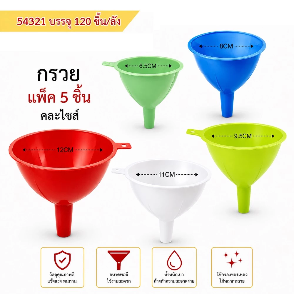 54321 กรวย แพ็ค 5 ชิ้น