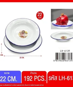 6139 จานสังกะสีเคลือบ 22 ซม.