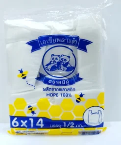 ถุงหมีฟ้า 6x14 น้ำหนัก 1/2 kg. (5 ห่อๆ ละ 36) (กระสอบละ 60 ห่อ 32 บาท)