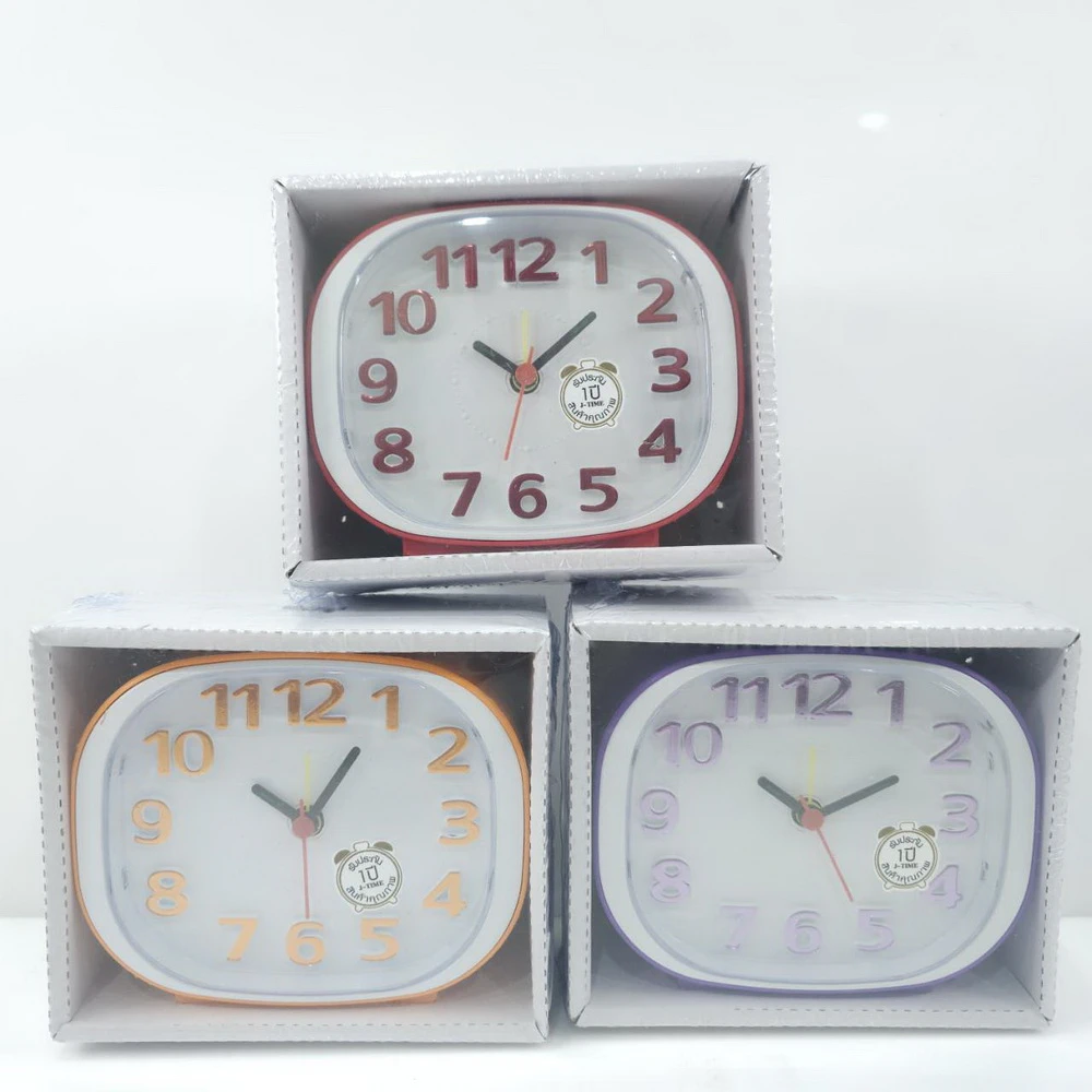 JA1005 นาฬิกาปลุกเหลี่ยม 5 นิ้ว มีเสียง มีไฟ คละสี (ส่ง 3 ชิ้นๆละ 55 บาท)
