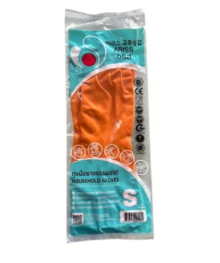 ถุงมือยางแม่บ้าน สีส้ม ARISS ไซส์ S