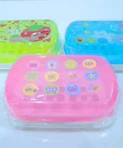 D04 กล่องสบู่สีใส คละลาย PMP (18 โหลๆ ละ 100)