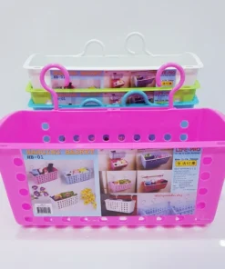 HB01 ตะกร้าแขวน 2 ขอ ลายจุด CP (4 โหลๆ ละ 200)