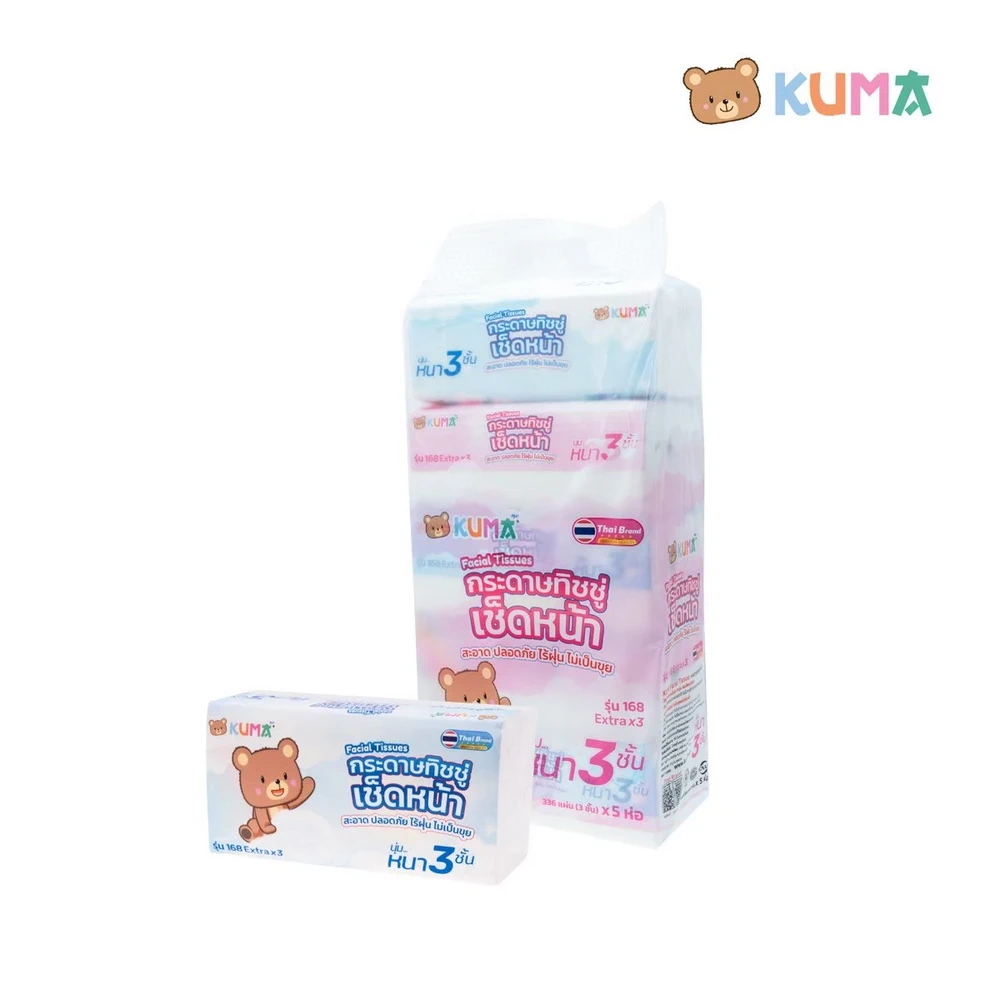 Alternative view of เช็ดหน้า KUMA 168 แผ่น (50 ชิ้น/ลัง)