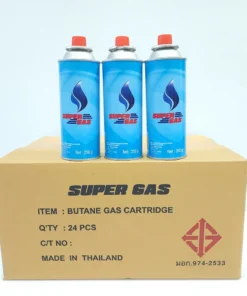 SuperGas แก๊สกระป๋อง  250 กรัม (3 กระป๋อง/แพ็ค) (5 แพ็คๆ ละ 95) (8 แพ็คๆ ละ 90) (16 แพ็คๆ ละ 85)