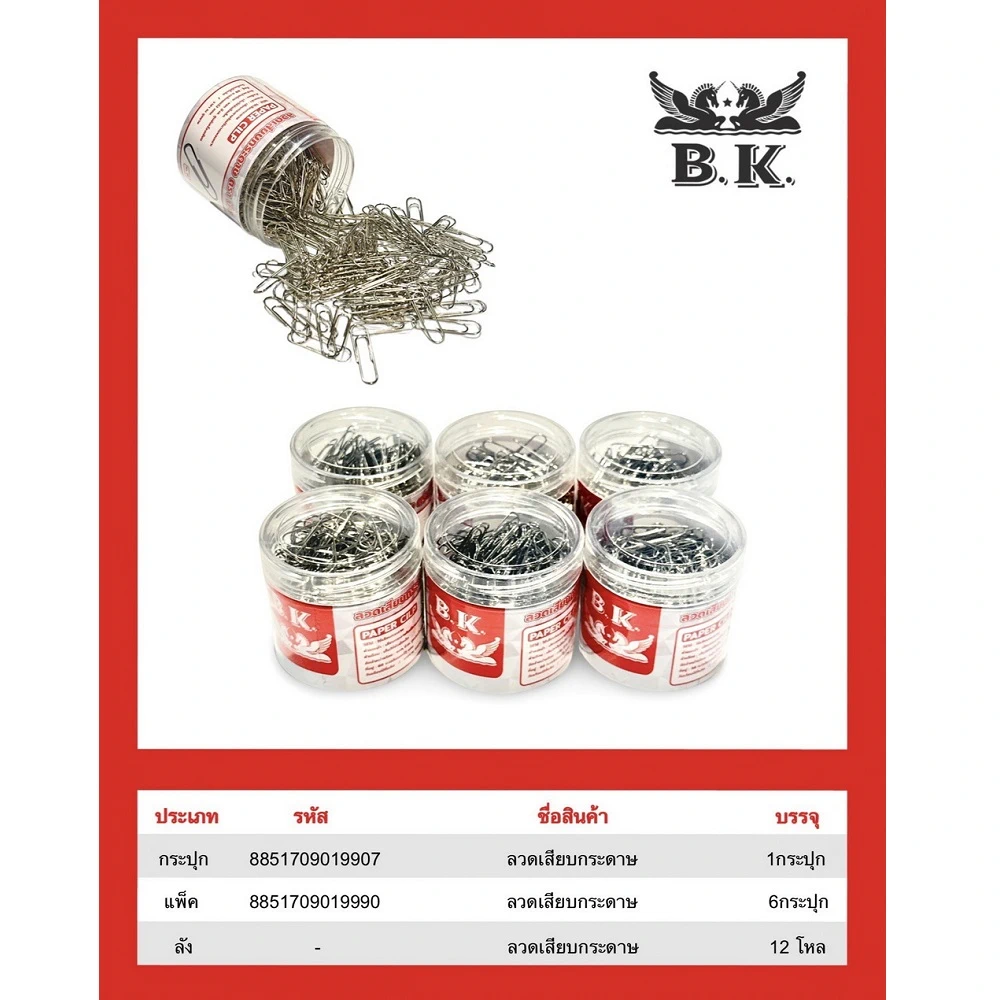 ลวดเสียบกระดาษ สีเงิน BK