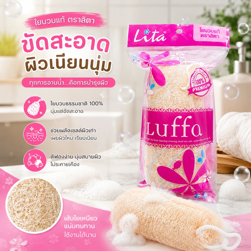 Alternative view of ใยบวบธรรมชาติ 6 นิ้ว ตรา LITA