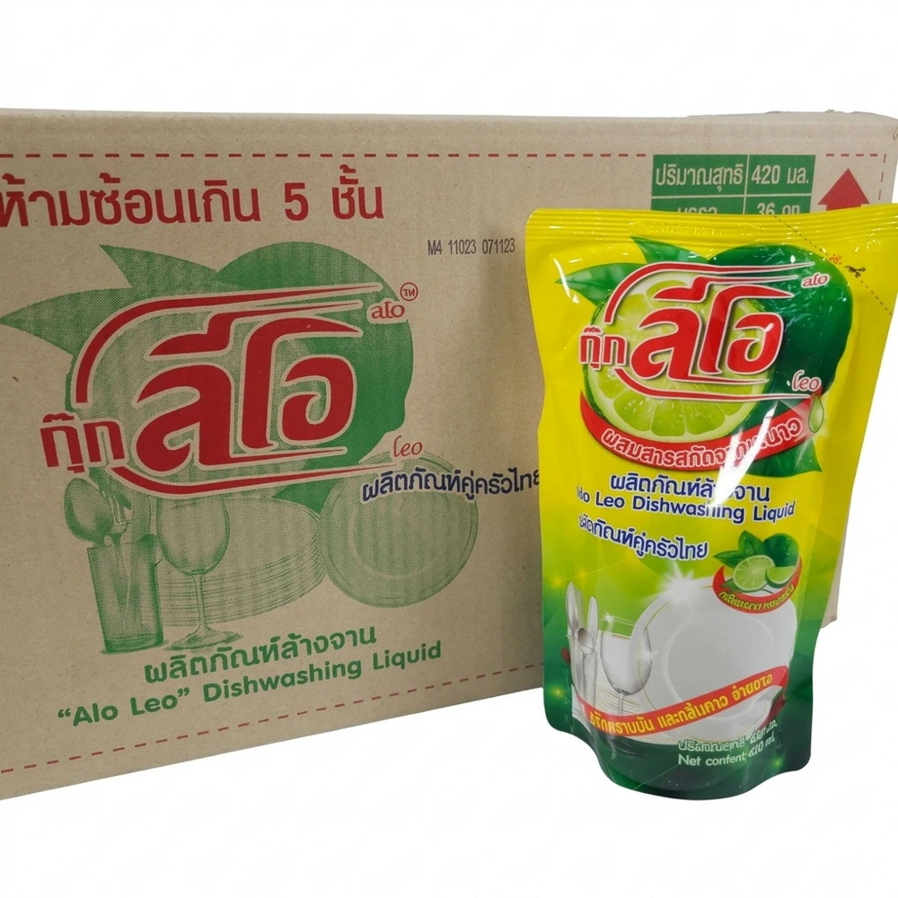 น้ำยาล้างจานถุง LEO 420 ml. มะนาว (3 โหล/ลัง)
