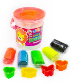 แป้งโดว์ 75 กรัม 5 สีนีออน+แม่พิมพ์ 4 ตัว