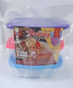 111 กล่องอาหารแพ็ค 3 ใบ ยัมมี่ 12x17x6 ซม. COOK (8 โหลๆ ละ 210)