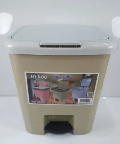 T400 ถังขยะฝาเหยียบ เหลี่ยมใหญ่ คละสี