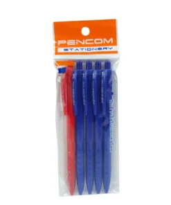 CPS02 ปากกาลูกลื่นน้ำเงิน 4 แท่ง สีแดง 1 แท่ง
