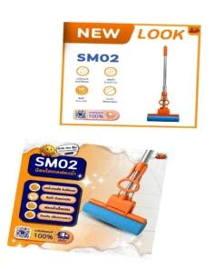 SM02 ม็อบฟองน้ำถูพื้น ไฮเทค (สีส้ม) (กล่องละ 2 โหล) (ขายยกกล่อง)