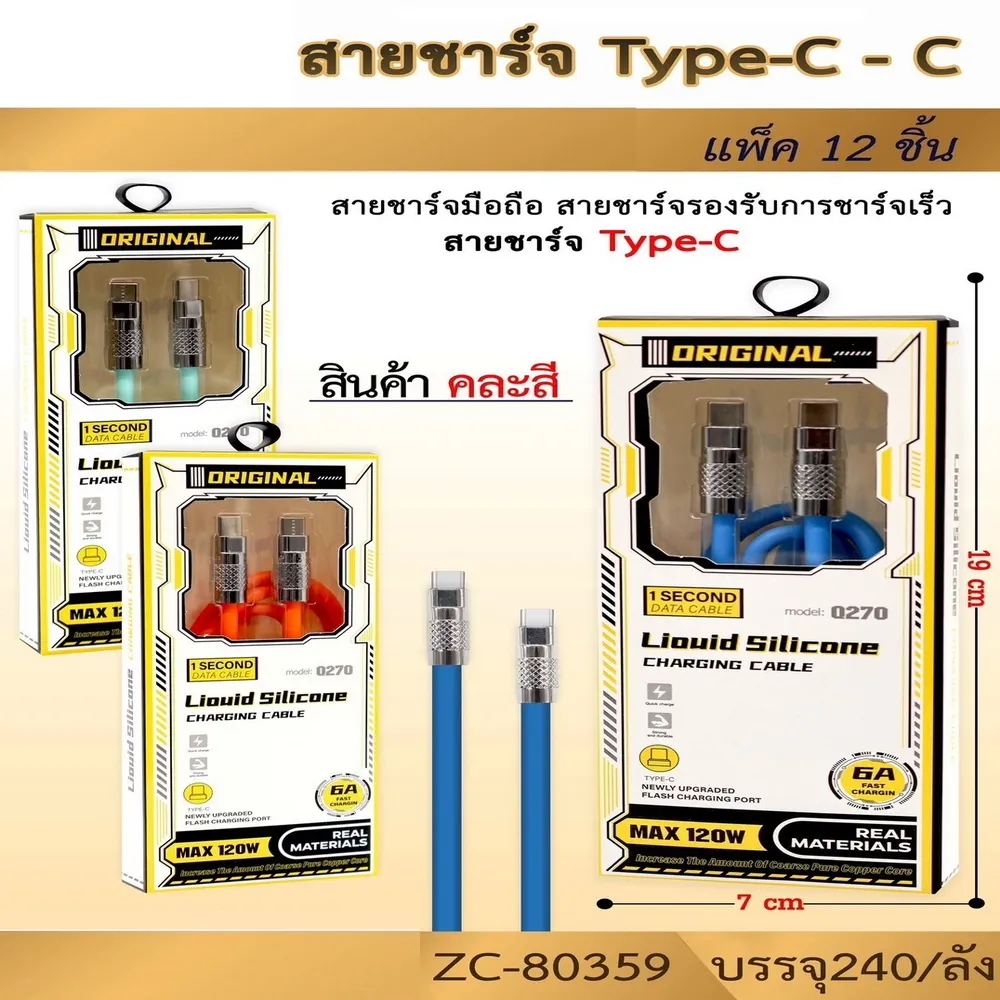 80359 สายชาร์จ TYPE C TO TYPE C ยาว 1 เมตร