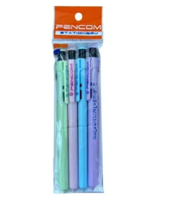 OG41 ปากกาหมึกน้ำมันแบบกด น้ำเงิน 4 แท่ง ด้ามสีอ่อน