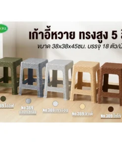 Alternative view of 3005 เก้าอี้พนักพิงสีพาสเทล คละ 4 สี SRT (มัดละ 16 ตัว)