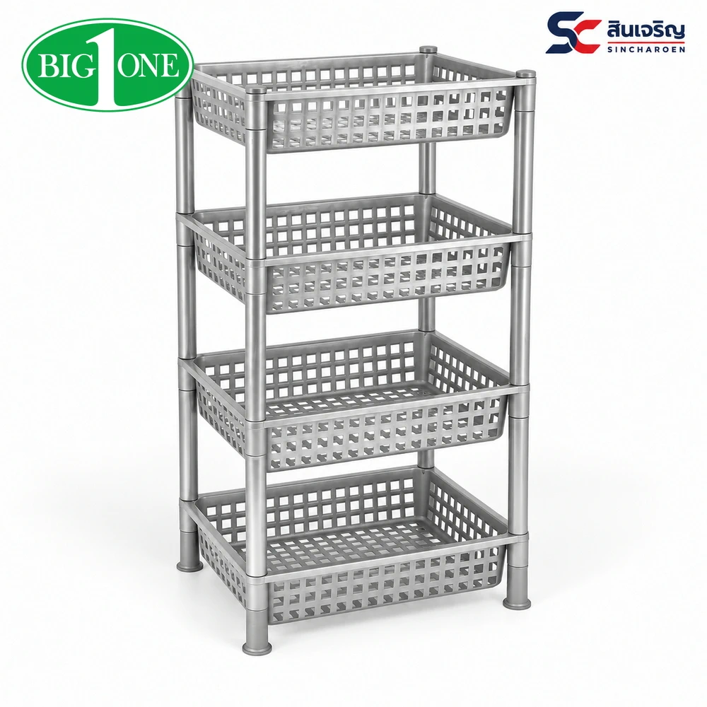 240/4 ชั้นวางของ 4 ชั้น สีเงิน 30x40x76 ซม. BIGONE